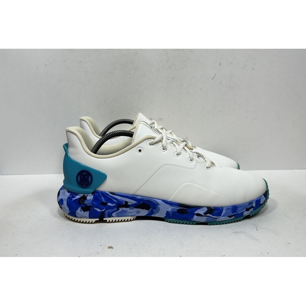 G/FORE MG4+ Spikeless Golf Shoes Mens 10 White Sea Blue Cielo Camo G4MF21EF30